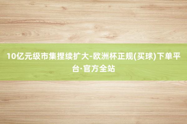 10亿元级市集捏续扩大-欧洲杯正规(买球)下单平台·官方全站