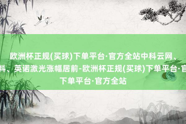 欧洲杯正规(买球)下单平台·官方全站中科云网、广信材料、英诺激光涨幅居前-欧洲杯正规(买球)下单平台·官方全站