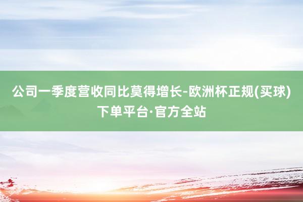 公司一季度营收同比莫得增长-欧洲杯正规(买球)下单平台·官方全站