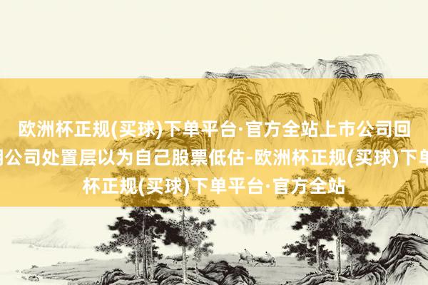 欧洲杯正规(买球)下单平台·官方全站上市公司回购股票常常标明公司处置层以为自己股票低估-欧洲杯正规(买球)下单平台·官方全站