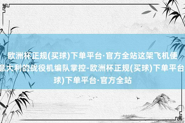 欧洲杯正规(买球)下单平台·官方全站这架飞机便被法国与意大利的战役机编队掌控-欧洲杯正规(买球)下单平台·官方全站