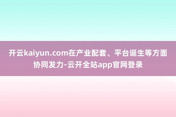 开云kaiyun.com在产业配套、平台诞生等方面协同发力-云开全站app官网登录